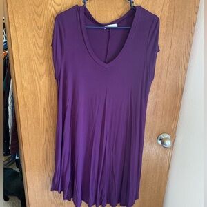 Purple knee length tshirt dress